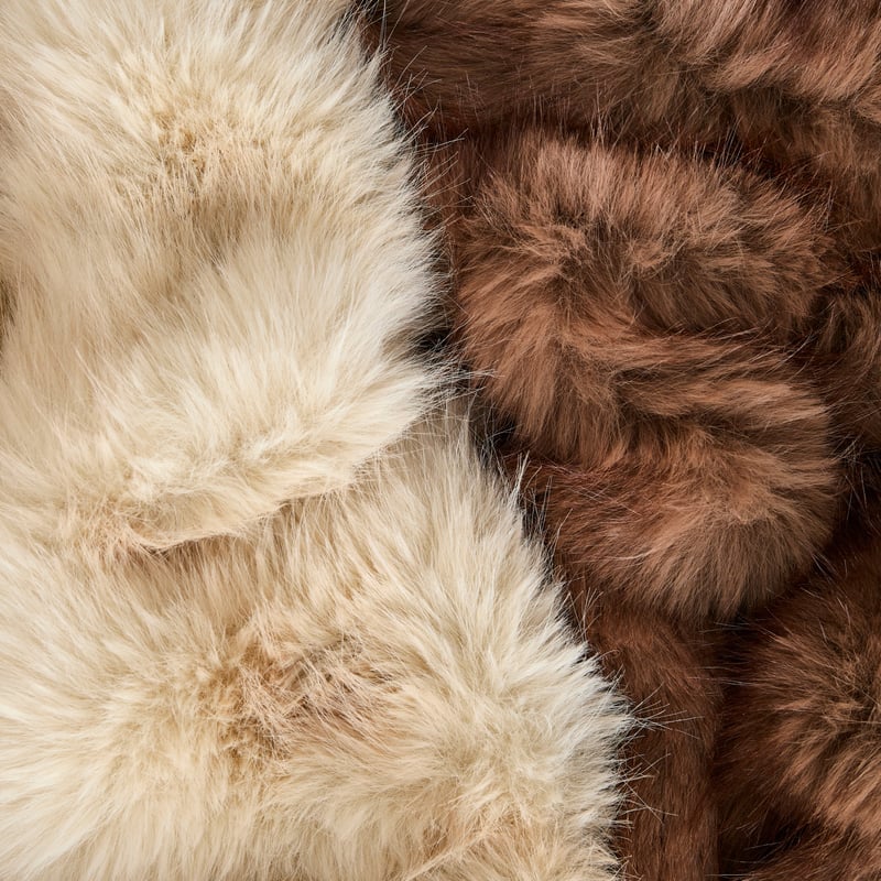 Lucerne Pebble Recycled Fur Blanket