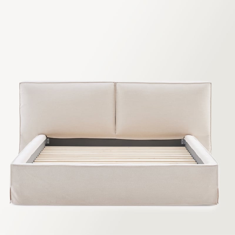 River Beige Linen Bed