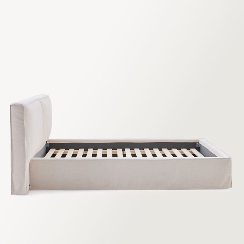 River Beige Linen Bed