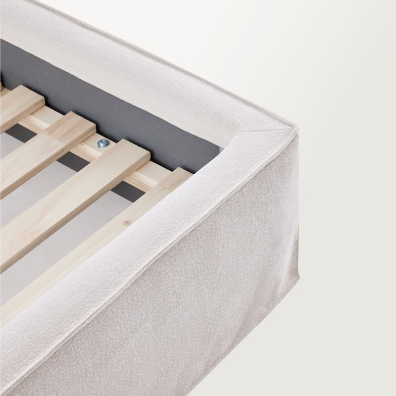 River Beige Linen Bed