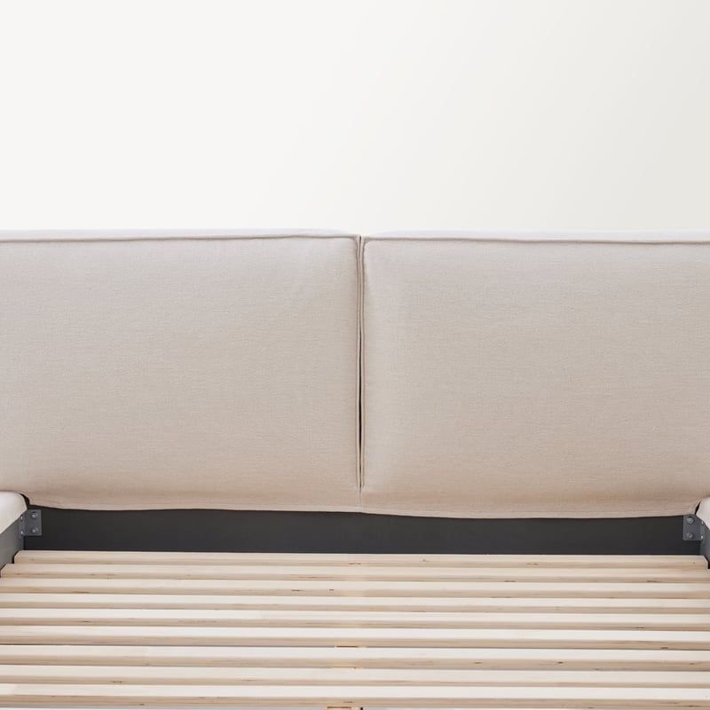 River Beige Linen Bed