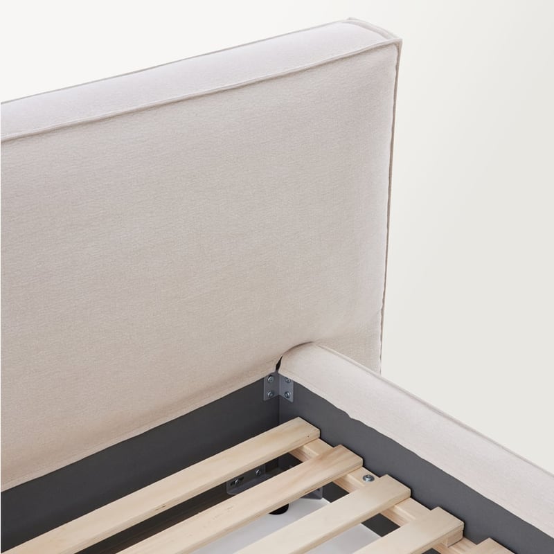 River Beige Linen Bed