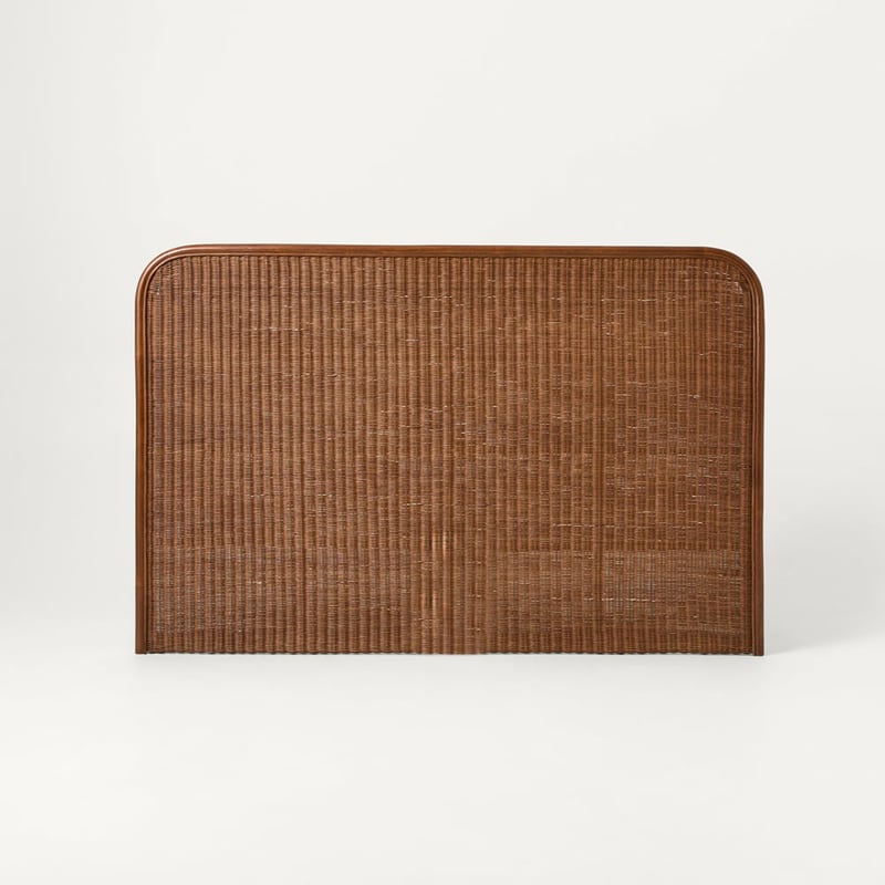 Lena Walnut Rattan Bedhead