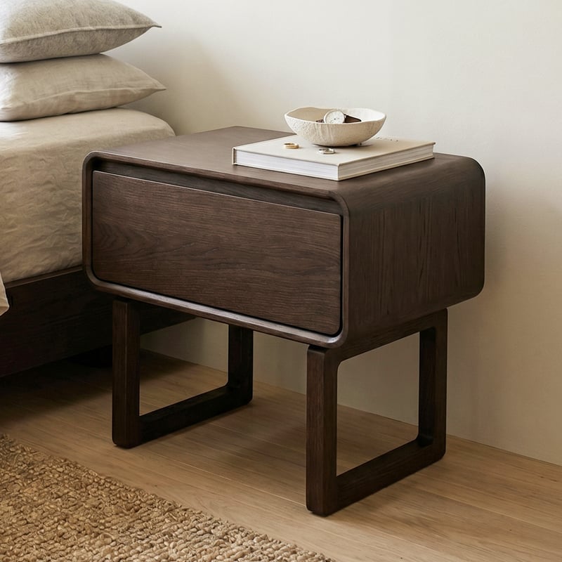 Nord Espresso Oak Bedside Table