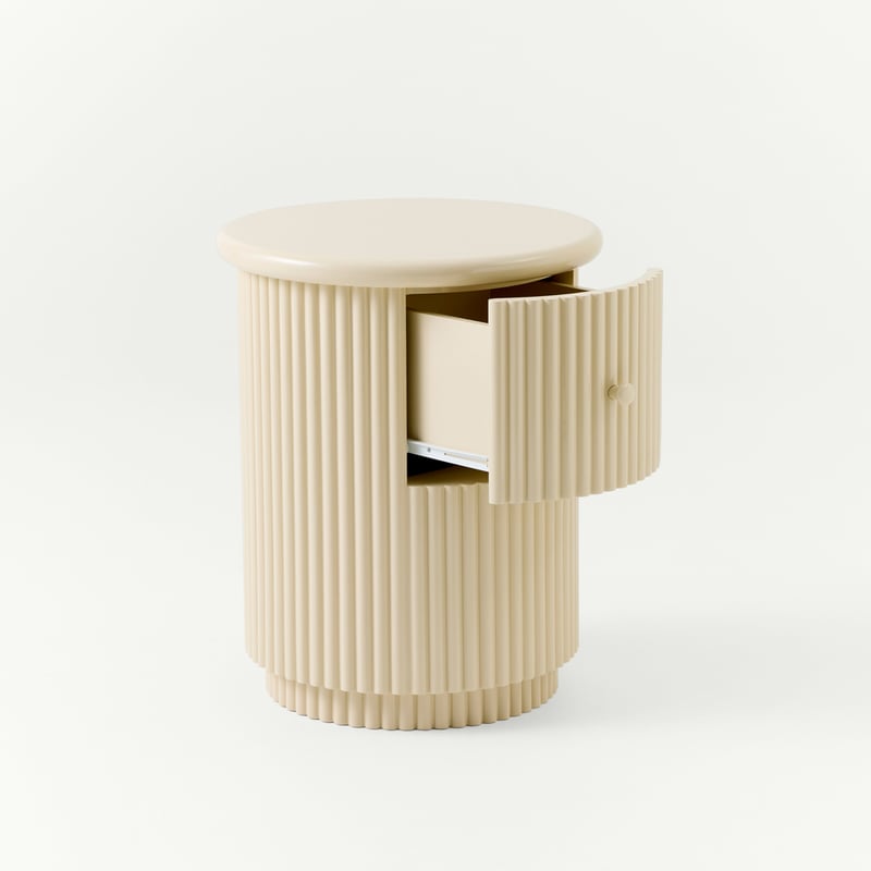 Harper High Gloss Oat Bedside Table