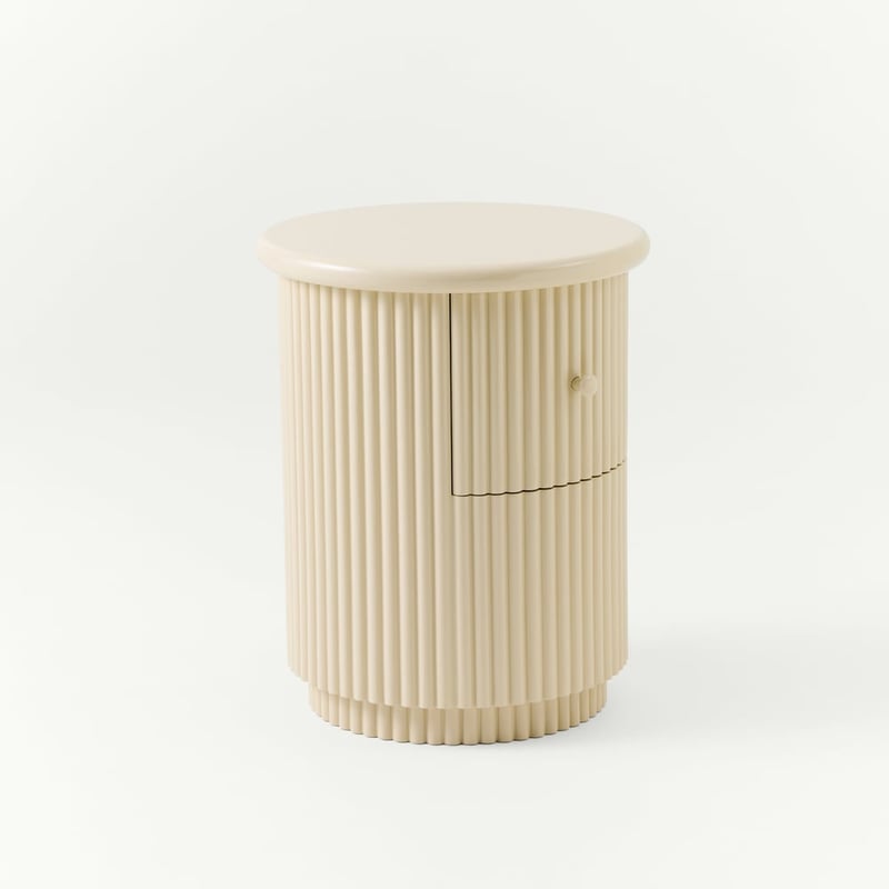 Harper High Gloss Oat Bedside Table