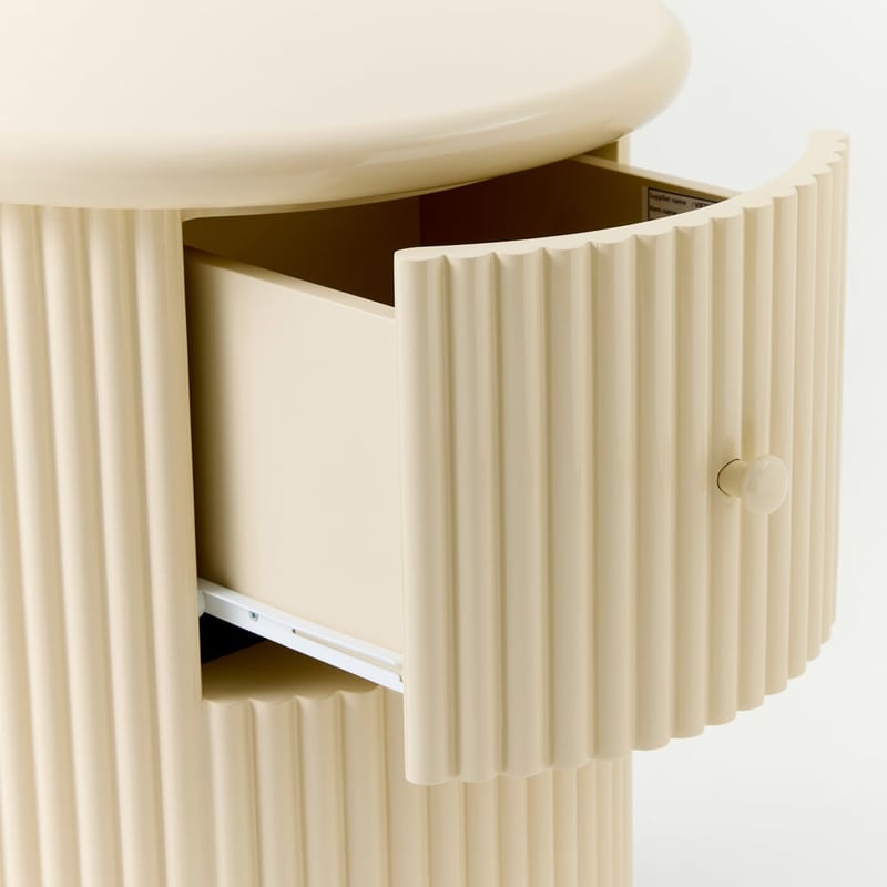 Harper High Gloss Oat Bedside Table