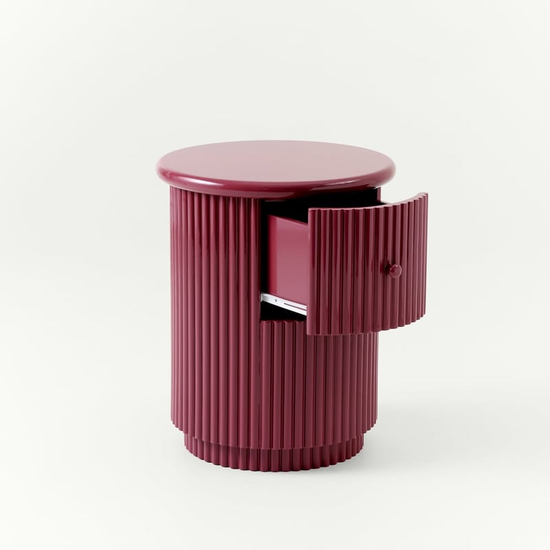 Harper High Gloss Plum Bedside Table