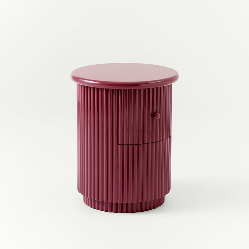Harper High Gloss Plum Bedside Table