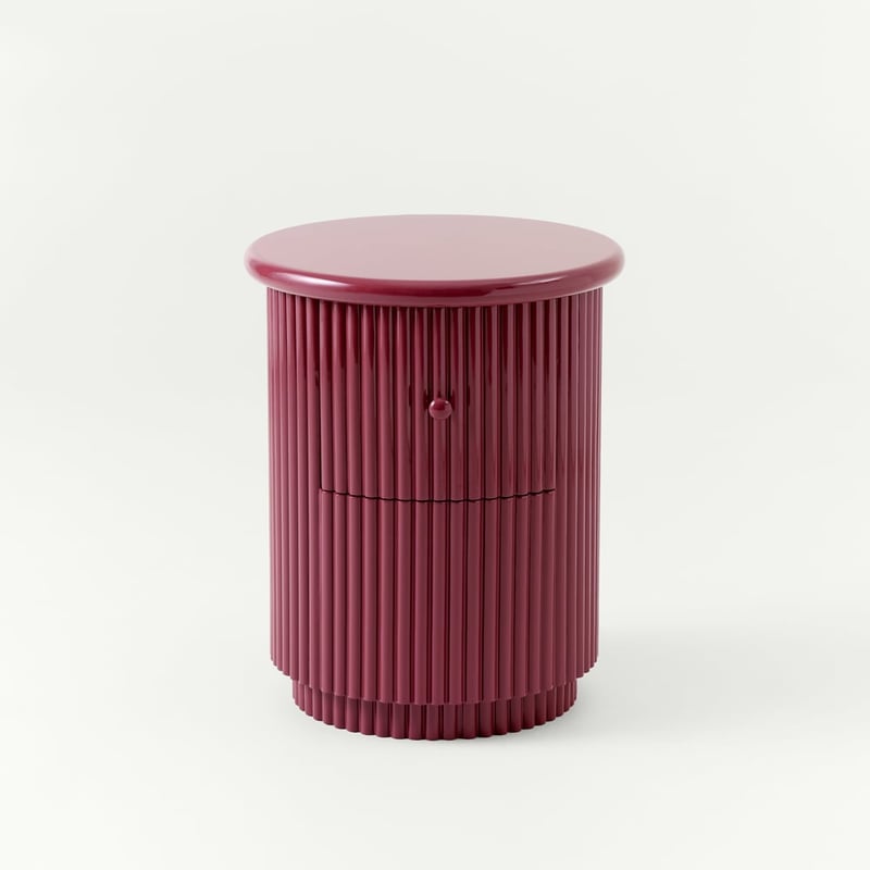 Harper High Gloss Plum Bedside Table