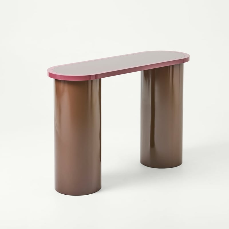 Clover High Gloss Chocolate & Plum Console