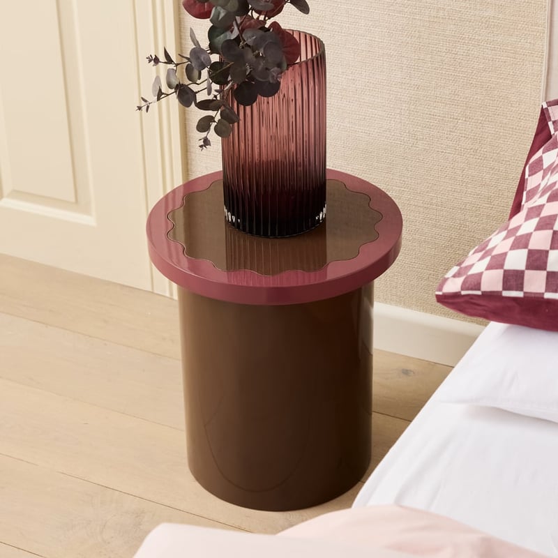 Clover Chocolate & Plum High Gloss Side Table