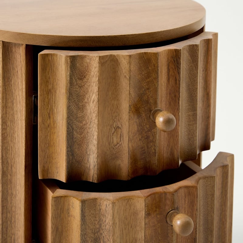 Reed Walnut Bedside Table