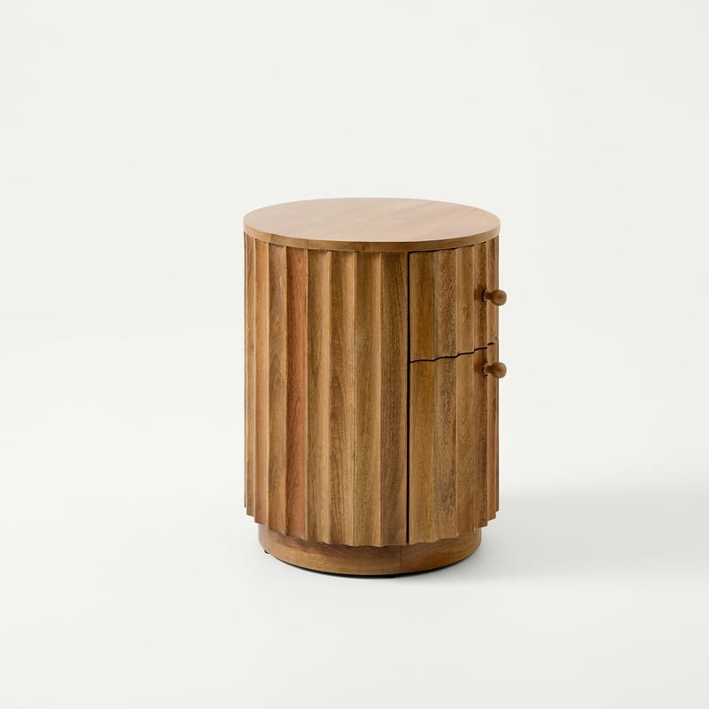 Reed Walnut Bedside Table