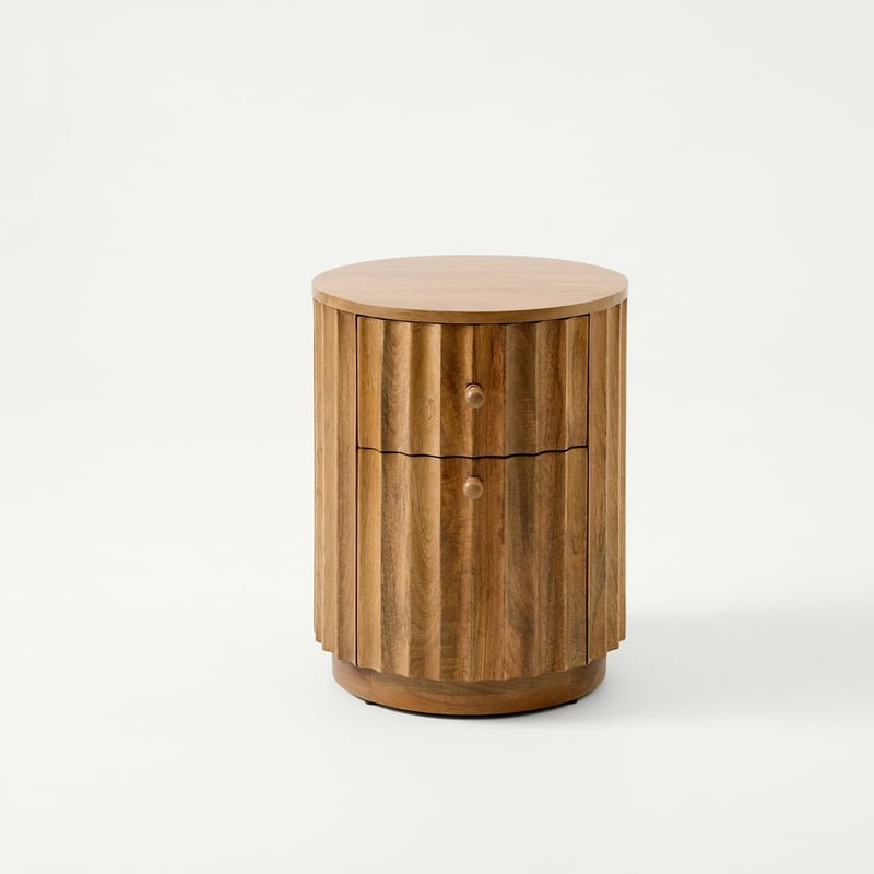 Reed Walnut Bedside Table