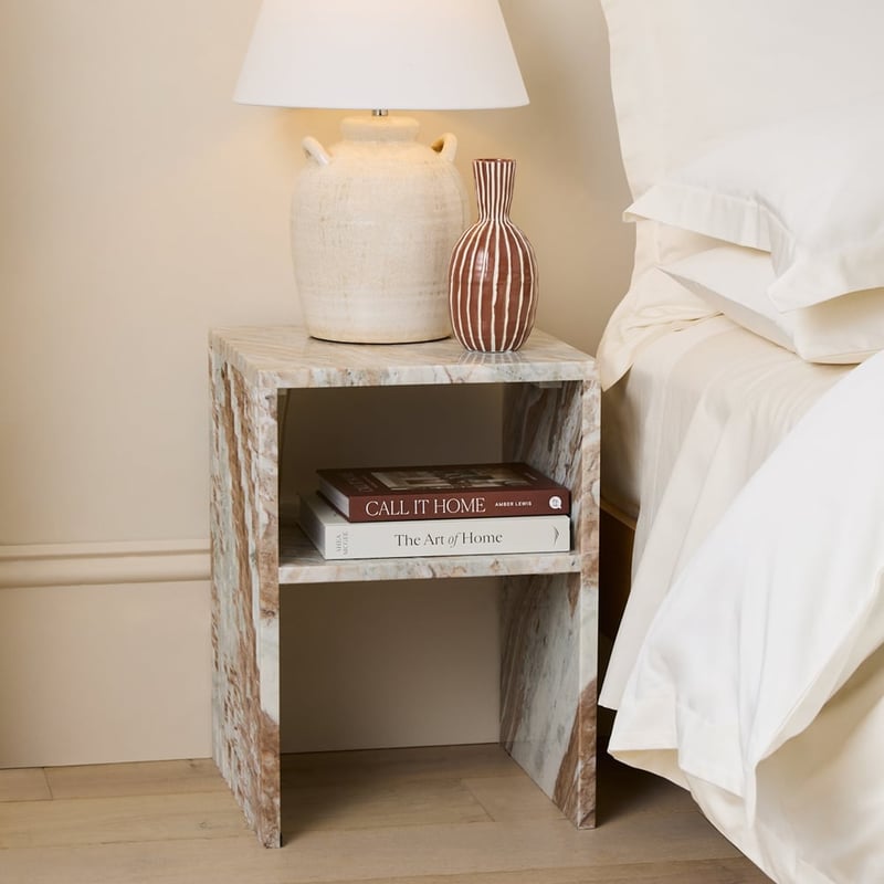Athena Toronto Marble Fluted Bedside Table