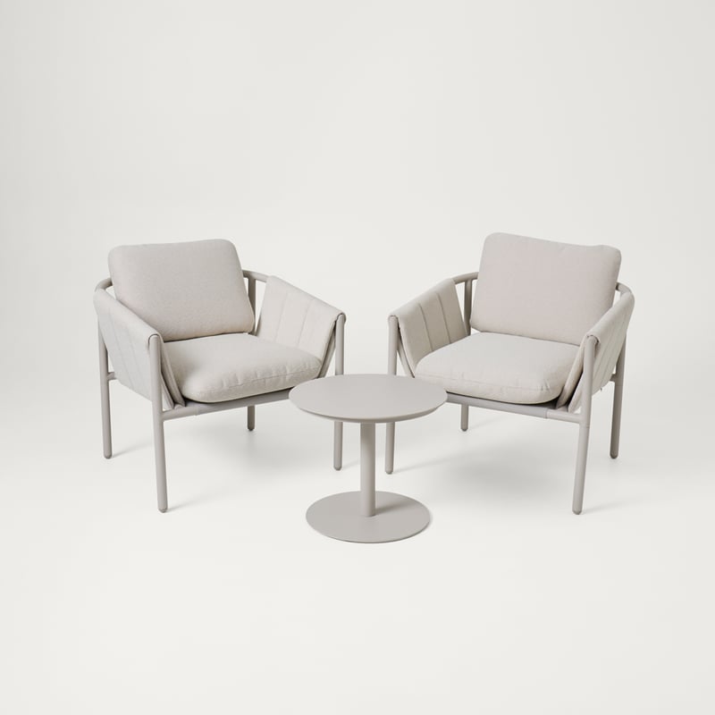 Santorini Pebble Aluminum Outdoor Set