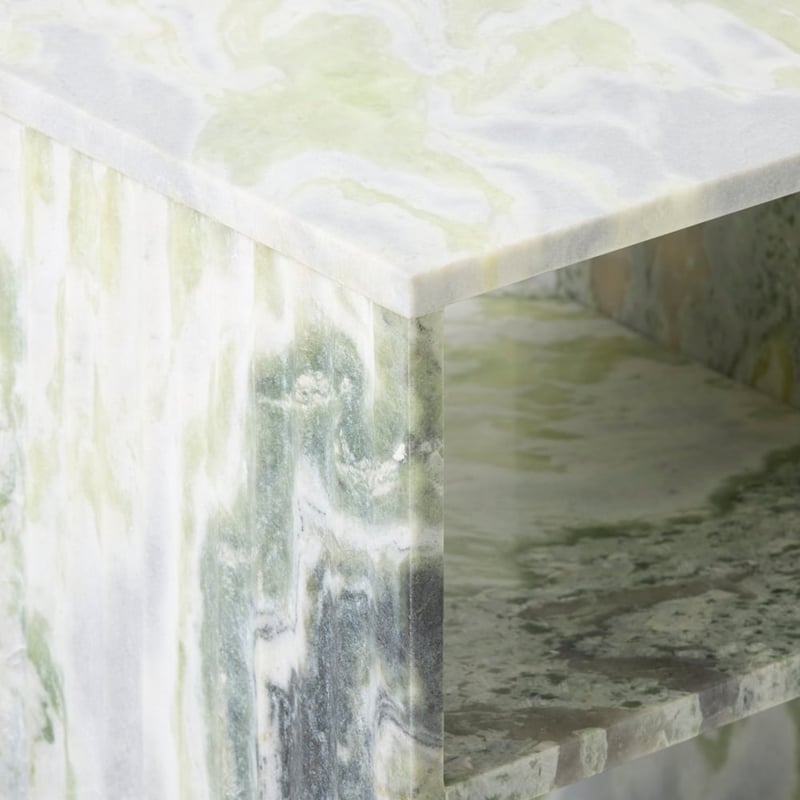 Athena Green Onyx Marble Fluted Bedside Table