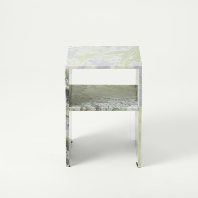 Athena Green Onyx Marble Fluted Bedside Table