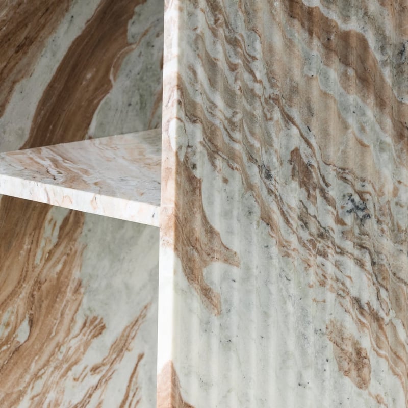 Athena Toronto Marble Fluted Bedside Table