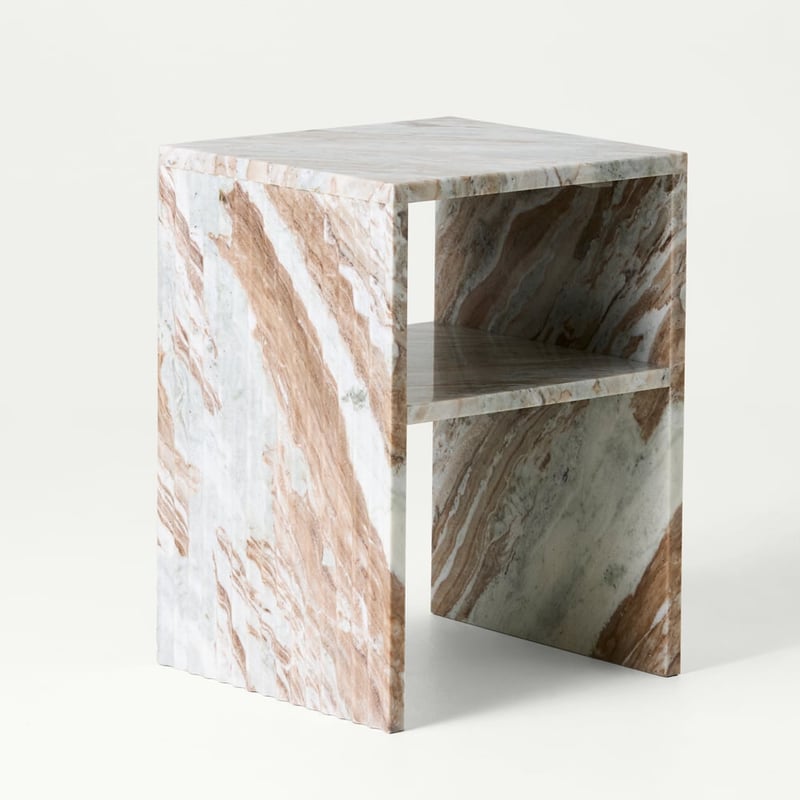 Athena Toronto Marble Fluted Bedside Table