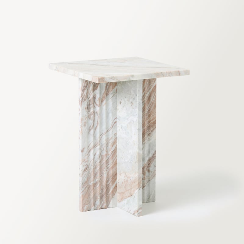 Athena Toronto Marble Fluted Side Table