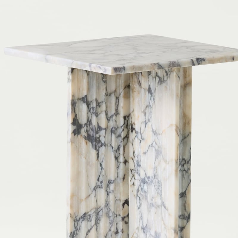 Athena Voila Marble Fluted Side Table