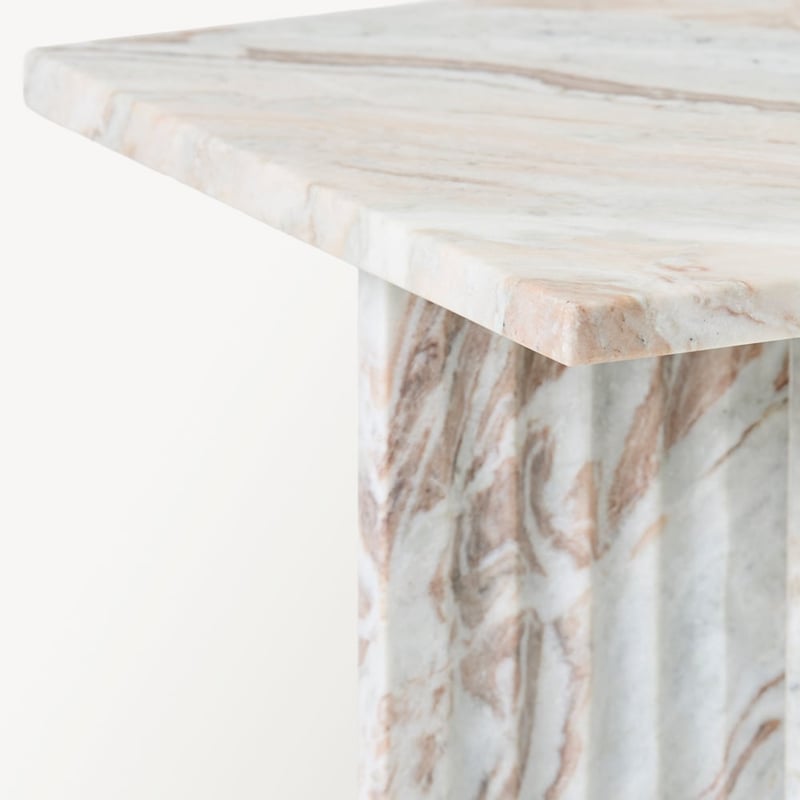 Athena Toronto Marble Fluted Side Table