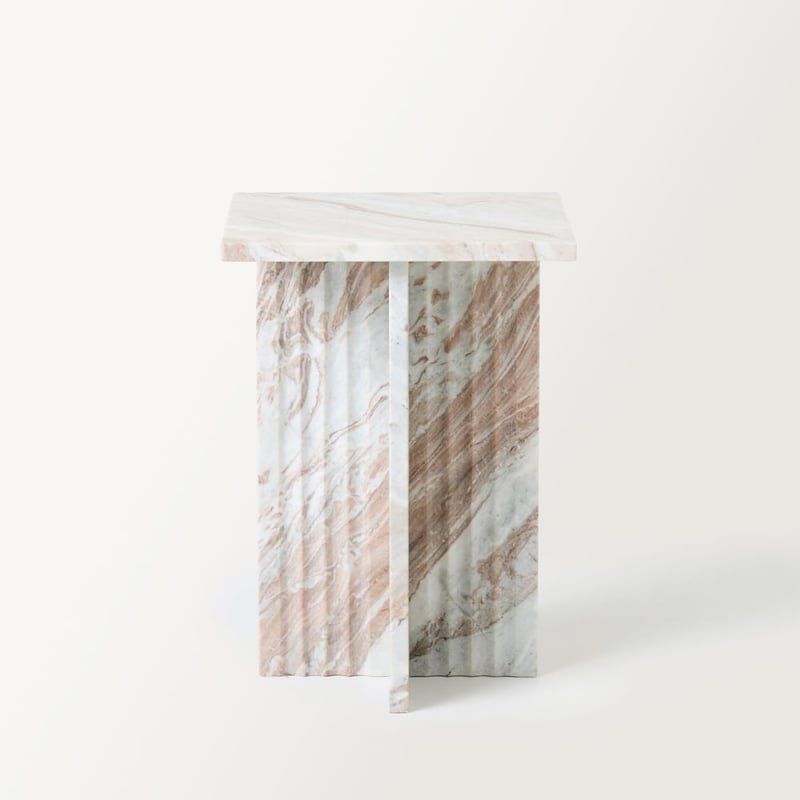Athena Toronto Marble Fluted Side Table
