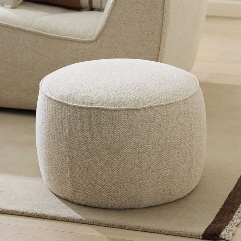 Norway Beige Two Tone Ottoman