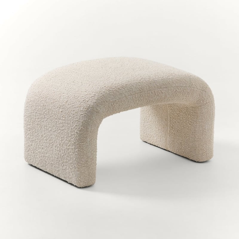 Cleo Almond Boucle Ottoman
