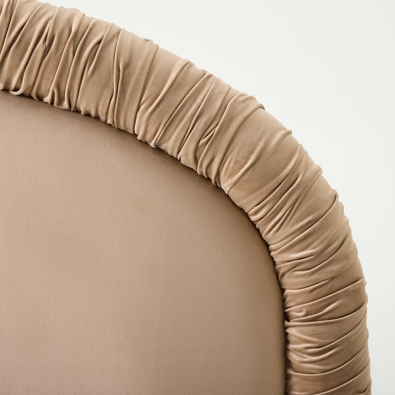 Vienna Mushroom Velvet Ruched Bedhead