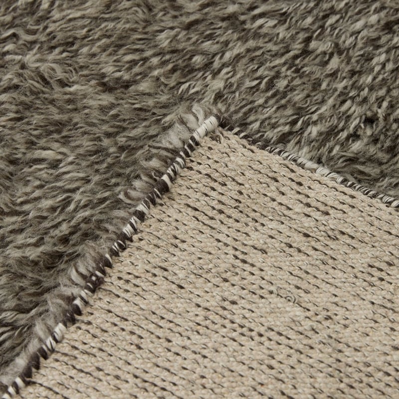 Farrah Flokati Mocha Twist Hand Woven Wool Rug