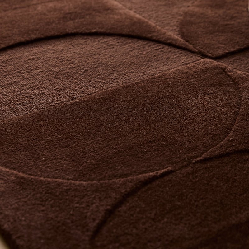 Echo Chocolate Hand Tufted Cut and Loop Wool Rug 