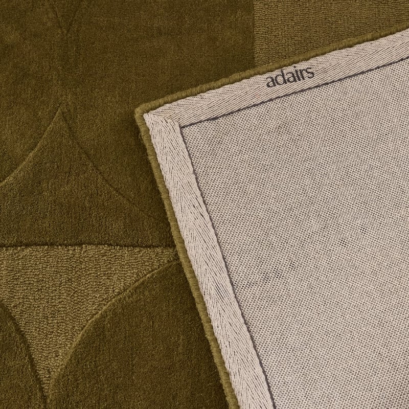 Echo Olive Hand Tufted Cut and Loop Wool Rug