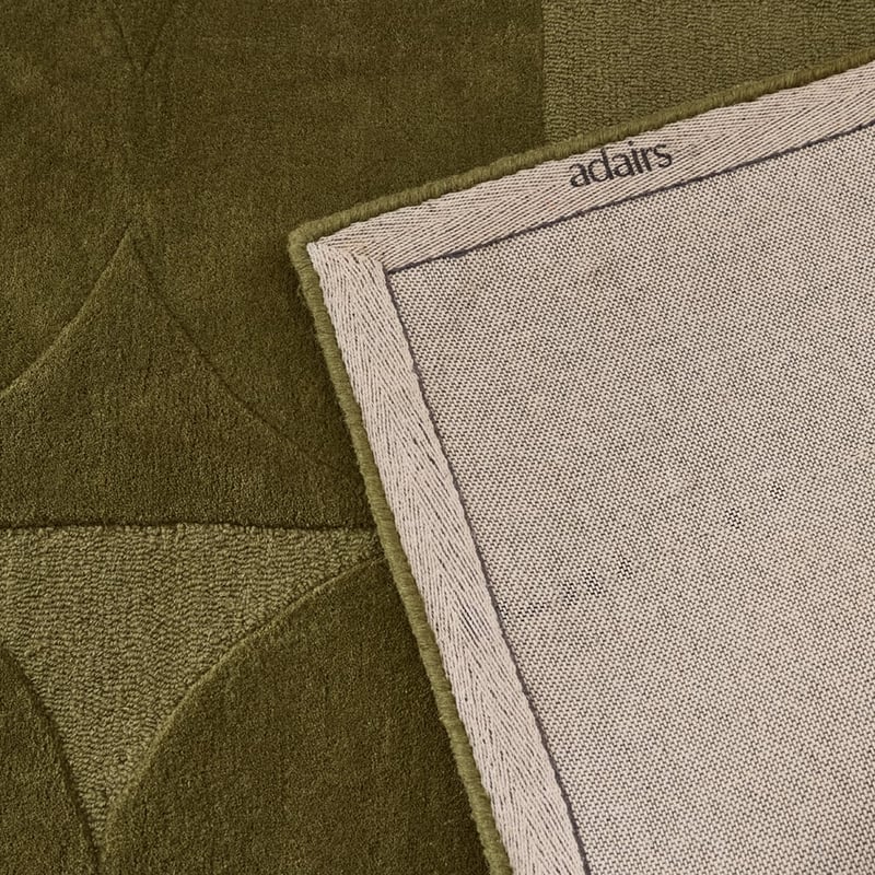 Echo Olive Hand Tufted Cut and Loop Wool Rug