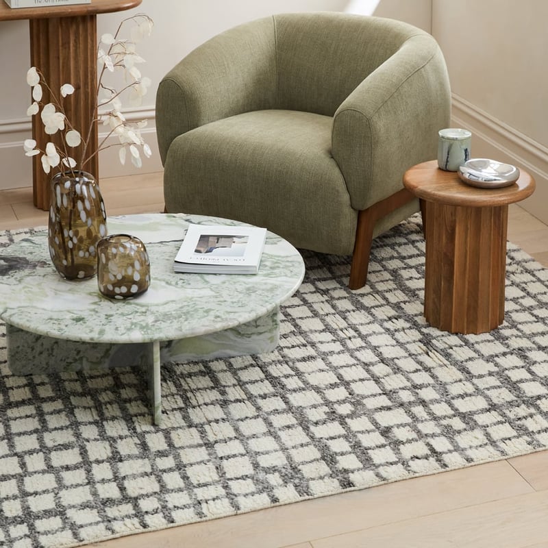 Tate Ivory & Grey Hand-Knotted Wool Rug