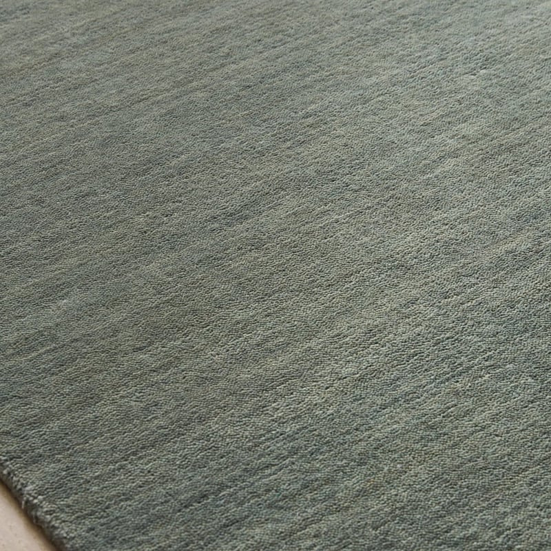 Whisper Tufted Fringed Mineral Blue Wool Rug