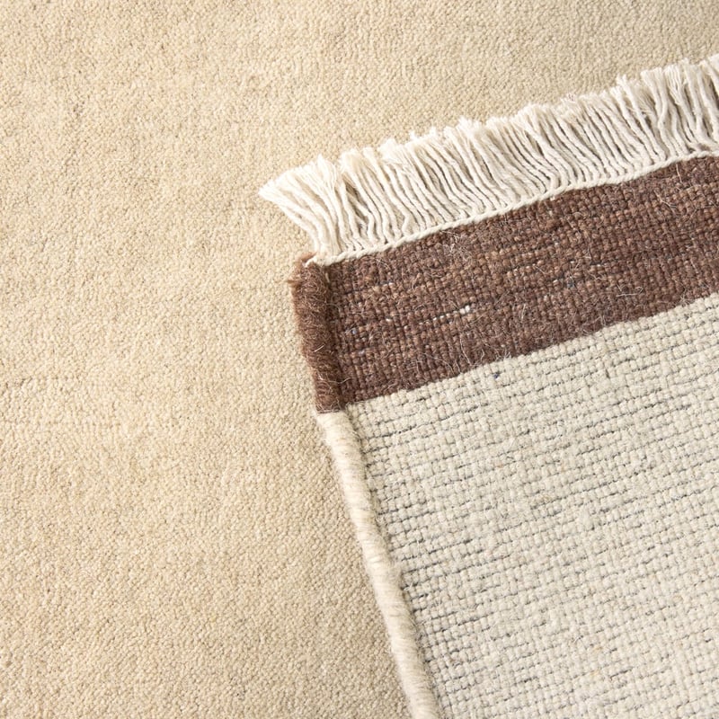 Whisper Tufted Fringed Warm Oat Wool Rug