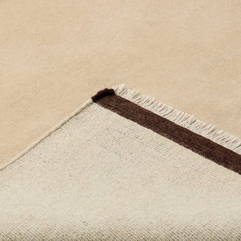 Whisper Tufted Fringed Warm Oat Wool Rug