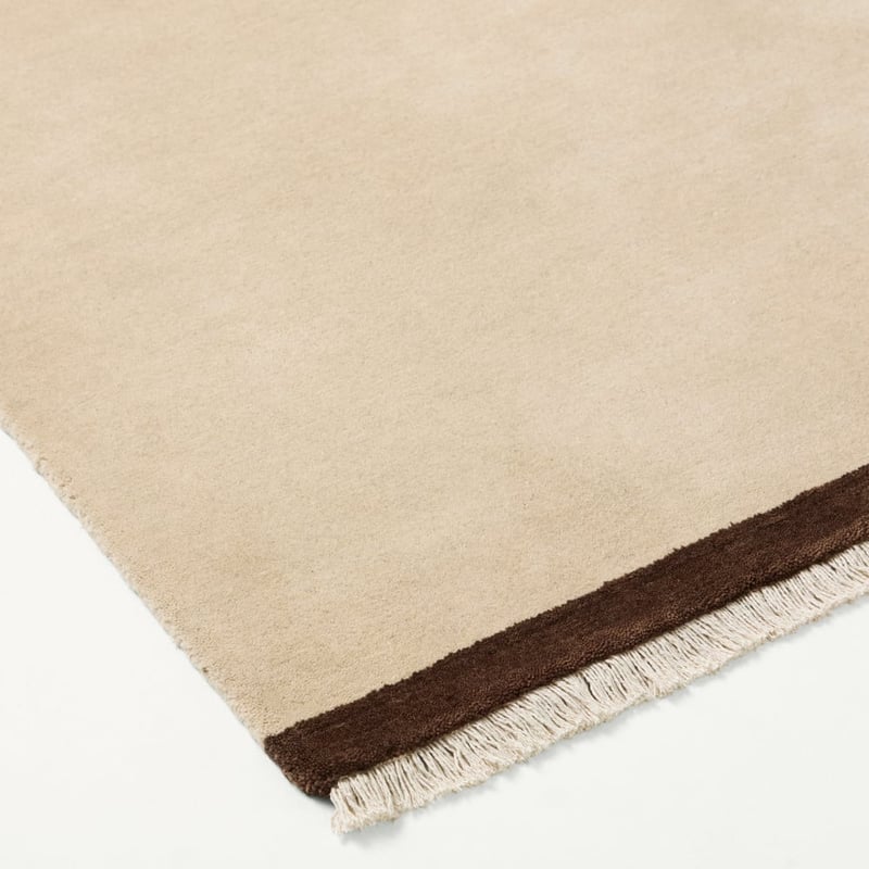 Whisper Tufted Fringed Warm Oat Wool Rug