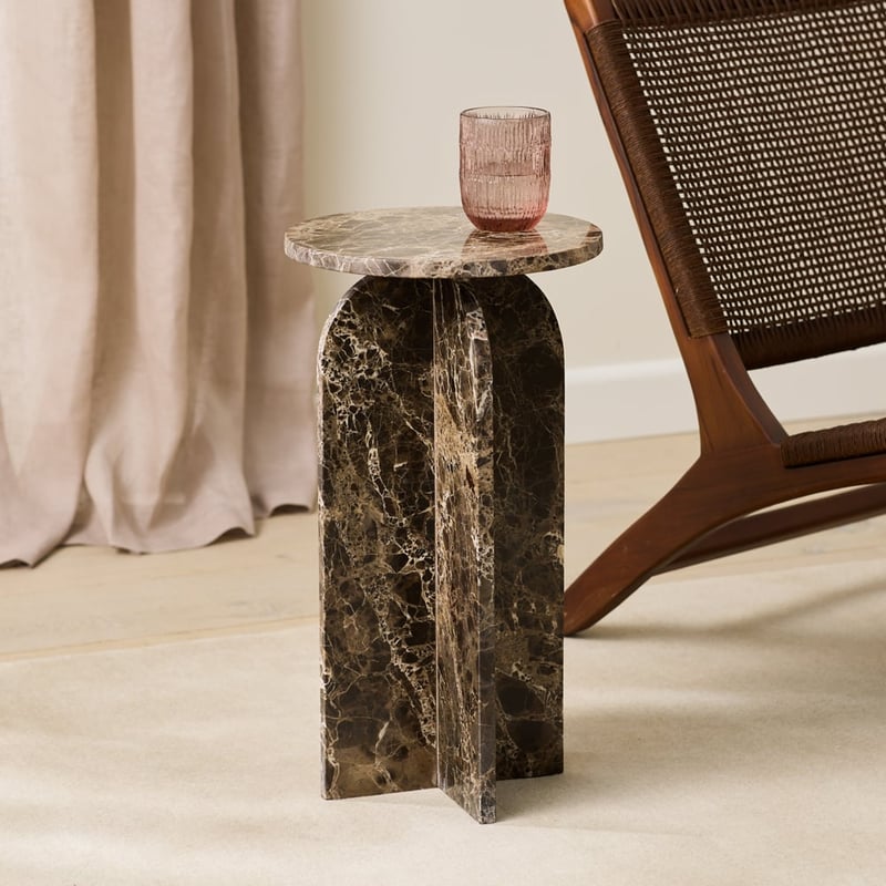 Dark Chocolate Marble Drinks Table
