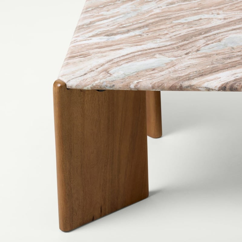 Marmo Toronto & Walnut Rectangular Marble Coffee Table