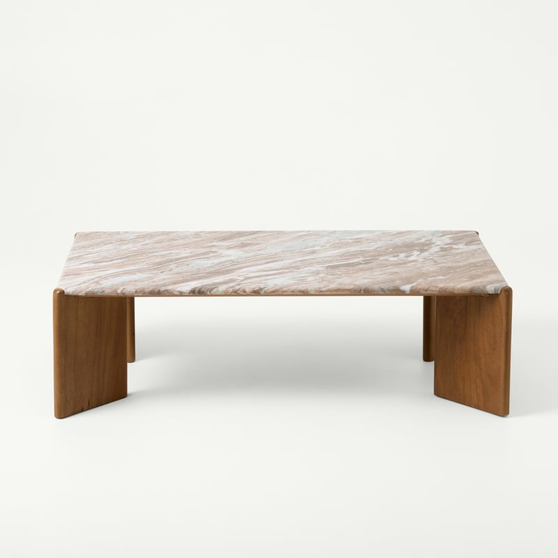 Marmo Toronto & Walnut Rectangular Marble Coffee Table