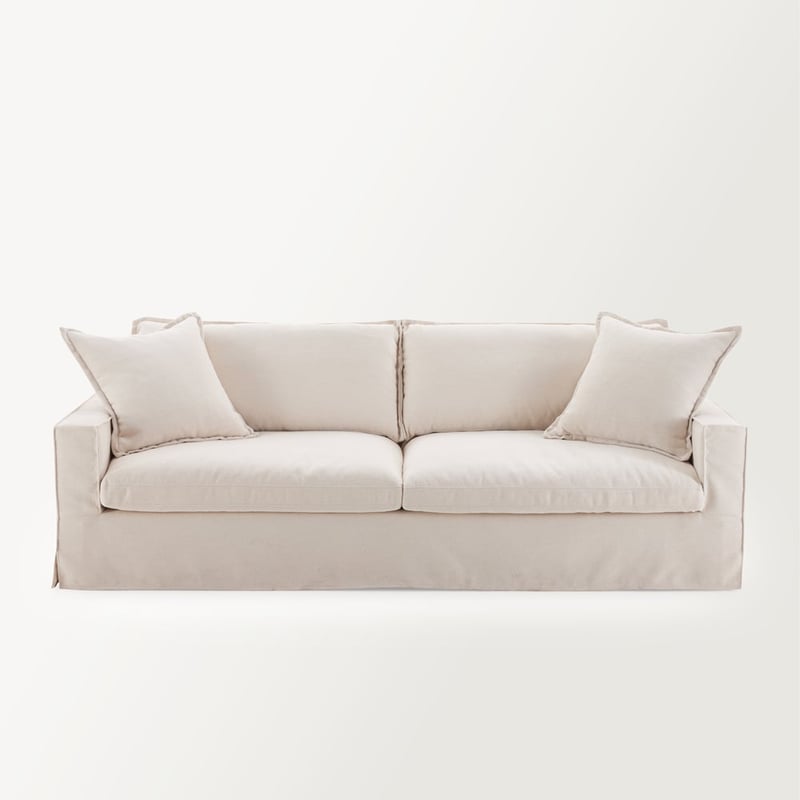 River Beige Linen 3 Seater Sofa