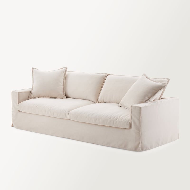 River Beige Linen 3 Seater Sofa