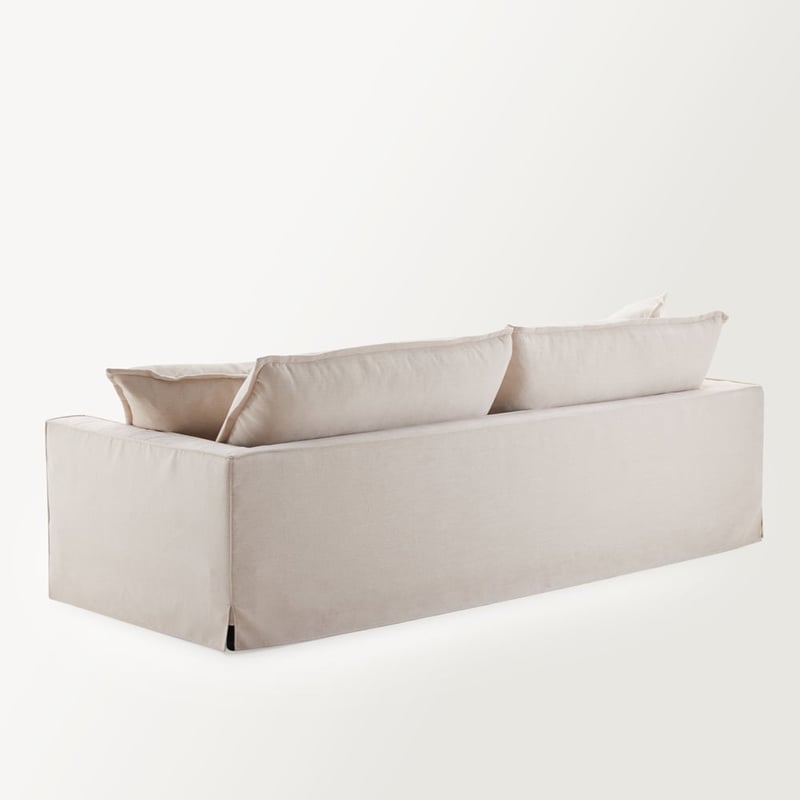 River Beige Linen 3 Seater Sofa