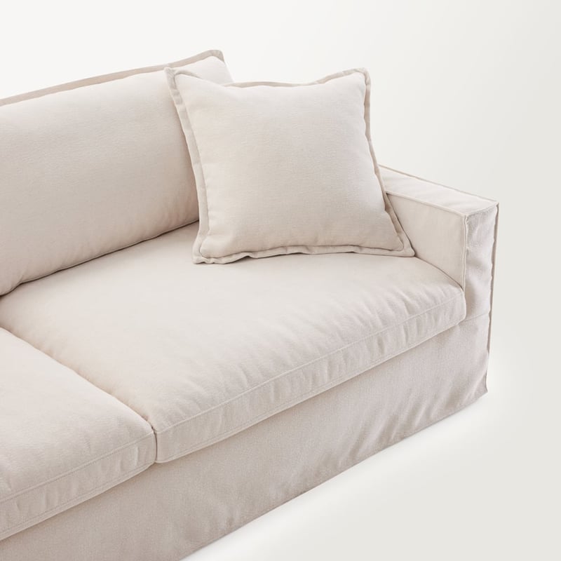 River Beige Linen 3 Seater Sofa