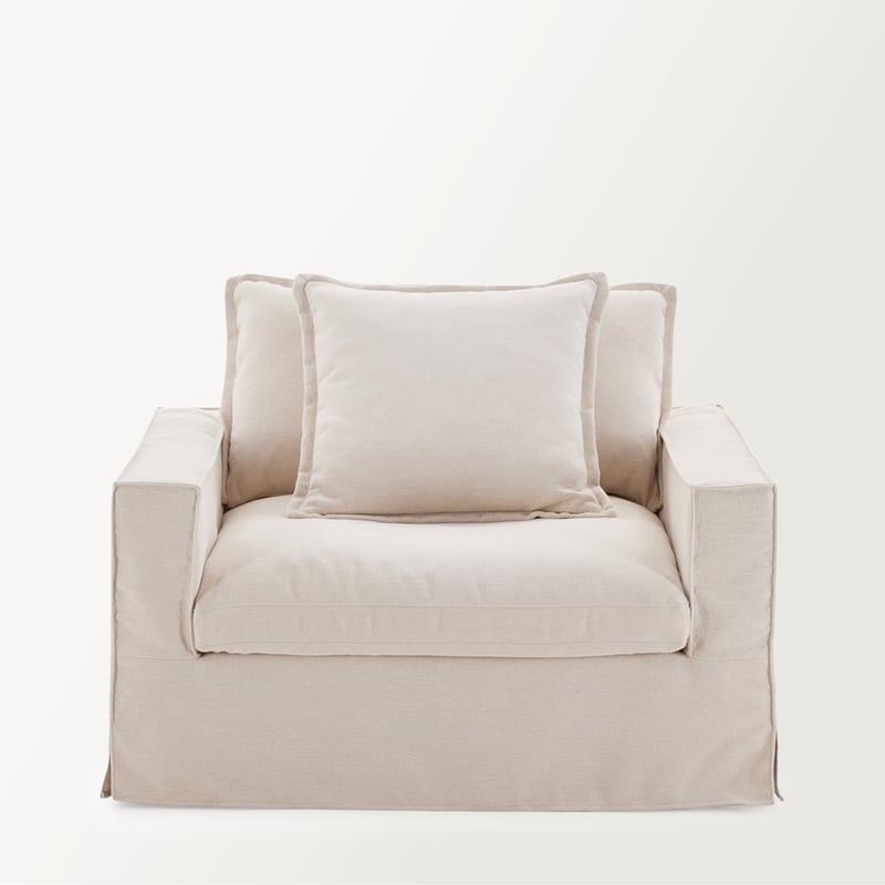 River Beige Linen Armchair