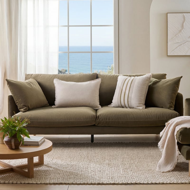 Morrison Olive 3 Seater Sofa